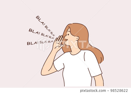 Woman talk to much with speech 98528622
