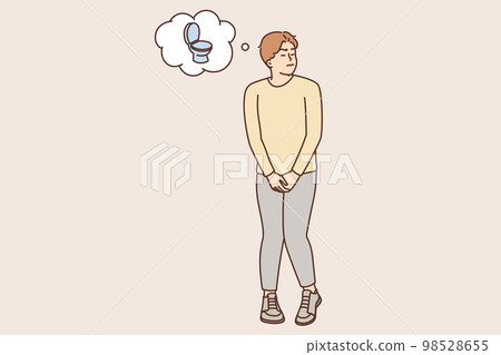 Stressed man standing and want to pee 98528655