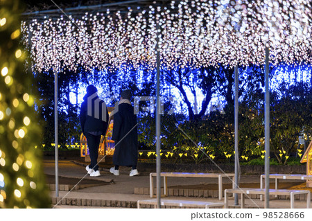 Ashikaga Flower Park Illumination Light Flower Garden Male and Female Couple Ashikaga City, Tochigi Prefecture 98528666