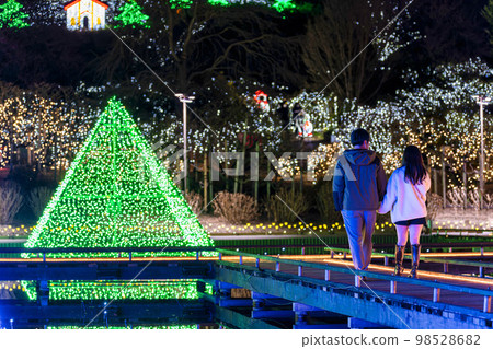 Ashikaga Flower Park Illumination Light Flower Garden Male and Female Couple Ashikaga City, Tochigi Prefecture 98528682
