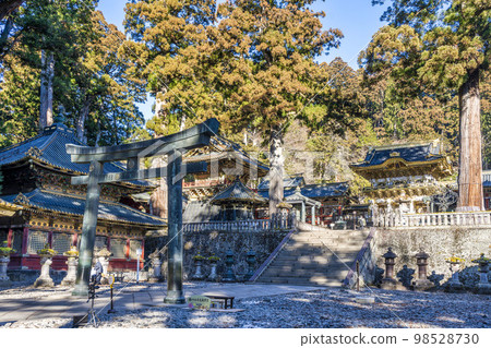 Nikko Toshogu Shrine in winter weather Nakatorii and Yomeimon Gate Nikko City, Tochigi Prefecture 98528730