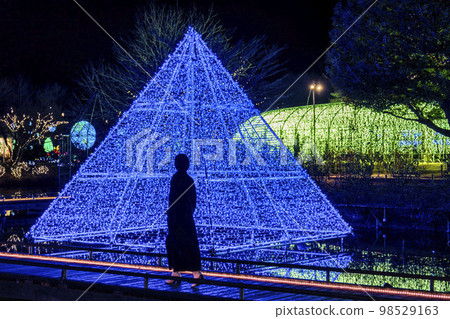 Illuminations at Ashikaga Flower Park Light Flower Garden Women's Silhouette Ashikaga City, Tochigi Prefecture Illuminations at Ashikaga Flower Park Light Flower Garden Women's Silhouette Ashikaga City, Tochigi Prefecture 98529163