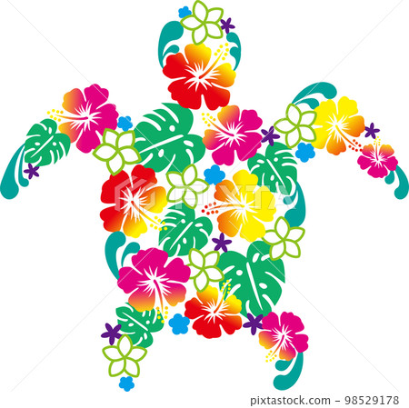 Honu made of tropical plants 98529178