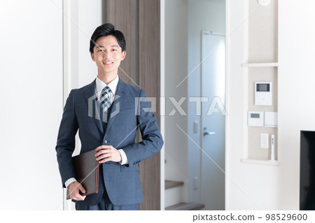 Real estate salesman who guides the house (introspection, preview, condominium, apartment, businessman) 98529600