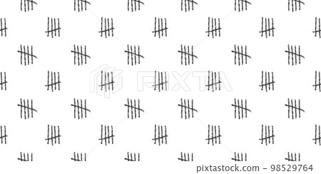 Charcoal tally marks background. Seamless pattern with number 5 symbols. Day counting signs on prison wall. Scrapbooking or wrapping paper, fabric, cloth design Charcoal tally marks background. Seamless pattern with number 5 symbols. Day counting signs on prison wall. Scrapbooking or wrapping paper, fabric, cloth design 98529764