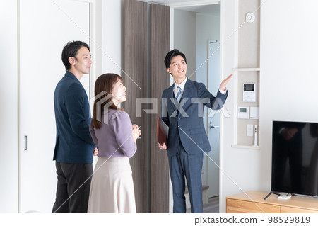 指導房屋的房地產銷售員（內省，預覽，公寓，公寓，商人） 98529819