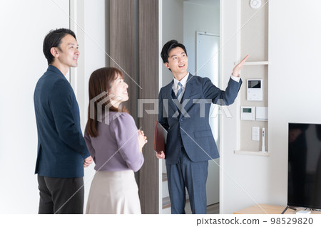 指導房屋的房地產銷售員（內省，預覽，公寓，公寓，商人） 98529820