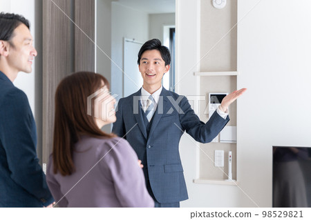 指導房屋的房地產銷售員（內省，預覽，公寓，公寓，商人） 98529821