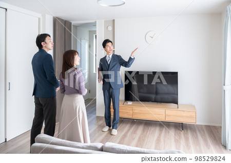 指導房屋的房地產銷售員（內省，預覽，公寓，公寓，商人） 98529824