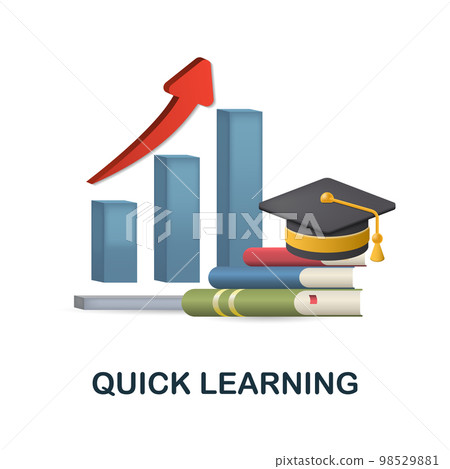 Quick Learning icon. 3d illustration from performance collection. Creative Quick Learning 3d icon for web design, templates, infographics and more 98529881