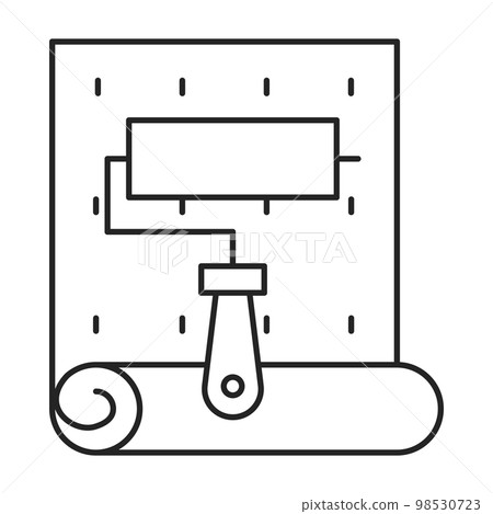 Paintroller and wallpaper icon, Concept of renovation 98530723