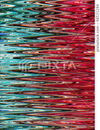 Distorted screen. Signal error. Multicolor glitch lines pattern 98531294