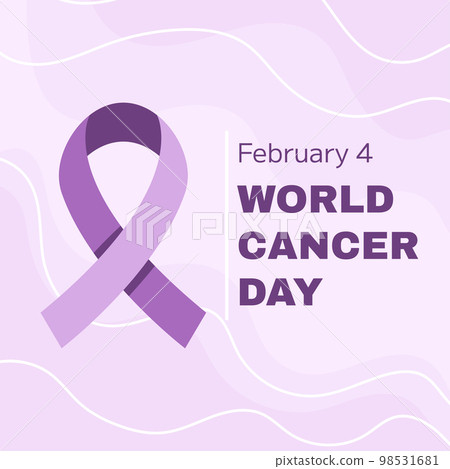 World Cancer Awareness Day February 4th. Lilac or purple ribbon symbol of cancer. Stop cancer campaign Health care square template for social media or website. World Cancer Awareness Day February 4th. Lilac or purple ribbon symbol of cancer. Stop cancer campaign Health care square template for social media or website. 98531681