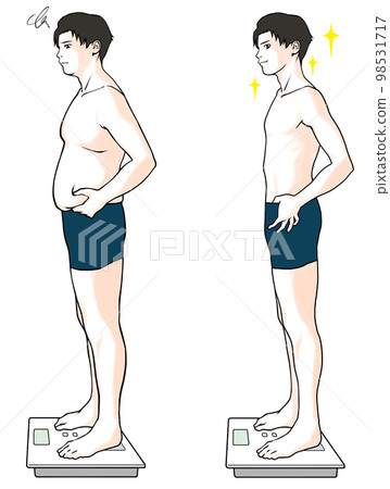 Before and after diet men's illustration 1 Before and after diet men's illustration 1 98531717