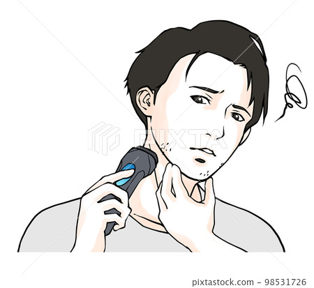 一個男人患有不剃須的插圖 一個男人患有不剃須的插圖 98531726