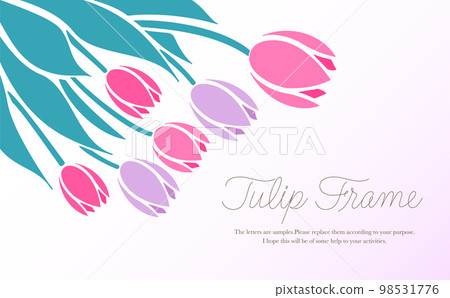Simple cute spring flower tulip frame vector material with copy space_vivid pink 98531776