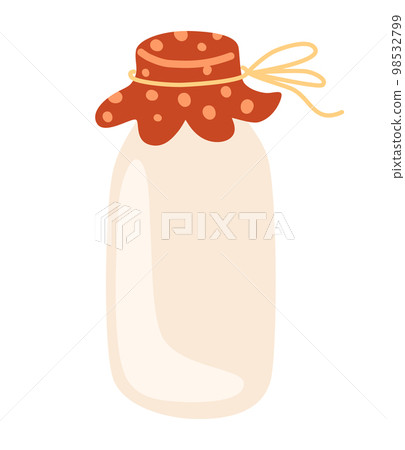 Bottle of milk. Farm healthy milk. Healthy food with with vitamins and calcium. Vector cartoon illustration, isolated element. Bottle of milk. Farm healthy milk. Healthy food with with vitamins and calcium. Vector cartoon illustration, isolated element. 98532799