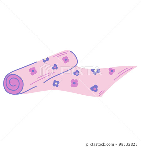 Yoga mat. For sports, fitness, yoga and meditation. Hand draw Vector cartoon illustration isolated on the white background. 98532823