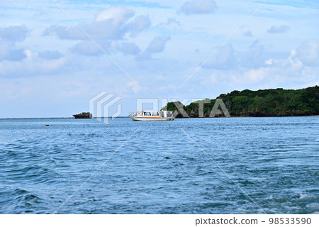 Ishigaki Island View of Kabira Bay from a glass boat 98533590