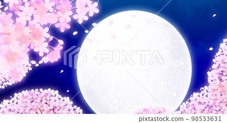 Cherry blossoms at night, cherry blossom festival, background material 98533631