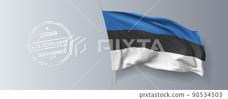 Estonia happy independence day greeting card, banner with template text vector illustration 98534503