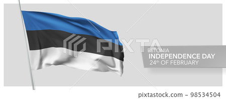 Estonia happy independence day greeting card, banner vector illustration 98534504