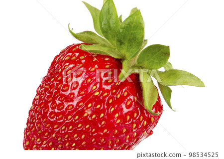 Portion of delicious fresh red strawberry isolated on white. Beautiful berry close up. Portion of delicious fresh red strawberry isolated on white. Beautiful berry close up. 98534525