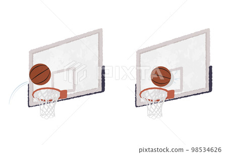Basketball-basketball shoot goal illustration set 98534626
