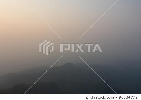 PM 2.5 in mountain view at Chiang Rai province, North of Thailand on 25 Mar 2021 morning 7.00 am. 98534772