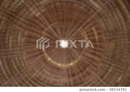 Blur Close up to Round Circle woven straw mat Wicker pattern of local Thai handmade craft. 98534791