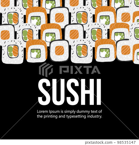 Sushi background illustration with place for text 98535147