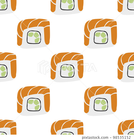 Seamless pattern with Sushi philadelphia roll 98535152