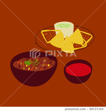 Mexican food illustration Chili Con Carne and 98535164