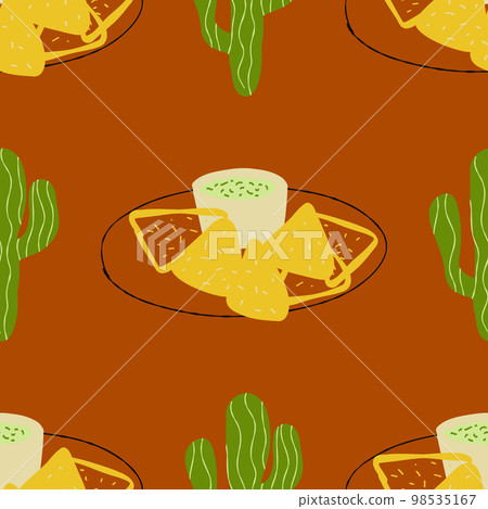 Seamless pattern with traditional Mexican food 98535167
