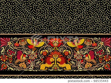 Classical luxury old fashioned royal decoration, historical ornament with lions 98535443