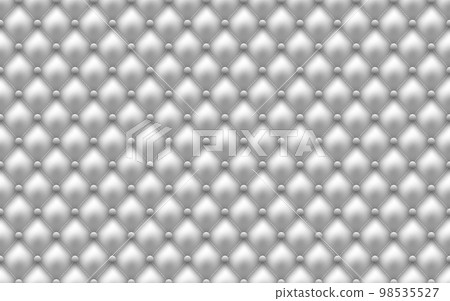 White buttoned luxury leather pattern with black diagonal sewing stitch. Vector premium background diamond shape elements. Luxury pattern for page fill, wrapping paper, wallpaper White buttoned luxury leather pattern with black diagonal sewing stitch. Vector premium background diamond shape elements. Luxury pattern for page fill, wrapping paper, wallpaper 98535527