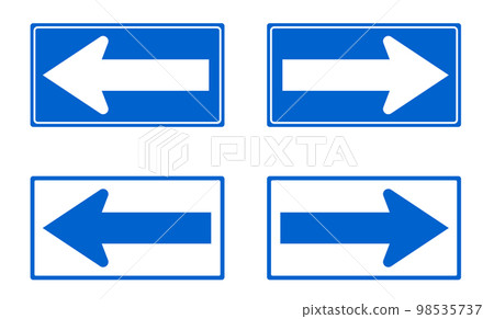 單向箭頭圖標道路標誌集 98535737