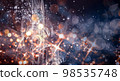 Abstract fractal and glittered bokeh background.Holiday background with copy space. 98535748