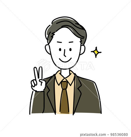 一個穿著西裝並整理頭髮的男人的圖標 98536080