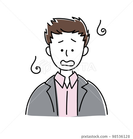 Icon of a disappointed man with a lot of muscles wearing a jacket Icon of a disappointed man with a lot of muscles wearing a jacket 98536128