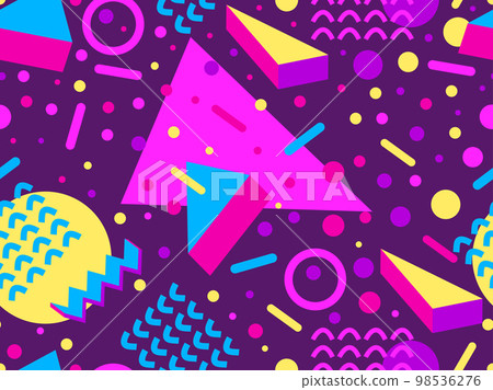 Wallpaper Seamless geometric memphis pattern in retro 80s style   PIXERSNETAU