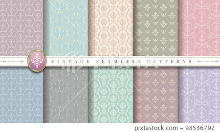 Vintage seamless pattern set 98536792