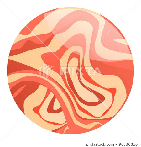 Red fire bubble icon cartoon vector. Circle ball. Crystal bead Red fire bubble icon cartoon vector. Circle ball. Crystal bead 98536816