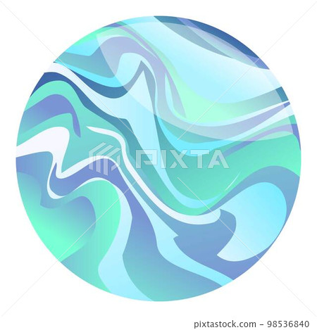 Blue marine ball icon cartoon vector. Circle drop. Color crystal Blue marine ball icon cartoon vector. Circle drop. Color crystal 98536840