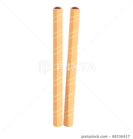 Candy wafer rolls icon cartoon vector. Stick biscuit. Cookie cream 98536917