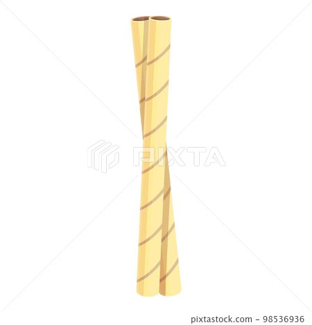 Milk wafer rolls icon cartoon vector. Stick roll. Straw cookie 98536936
