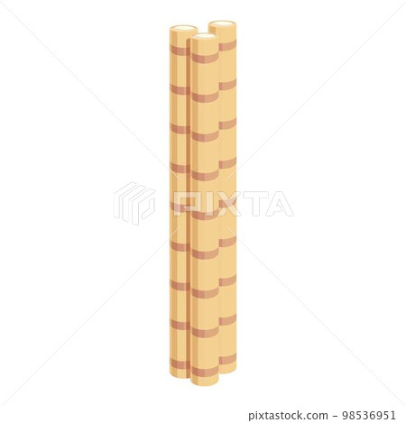 Straw wafer rolls icon cartoon vector. Stick roll. Cookie cream 98536951