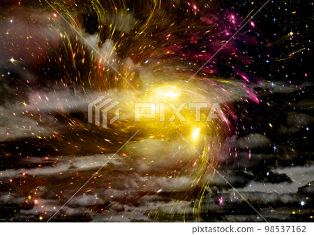 galaxy in a free space. 3D rendering 98537162