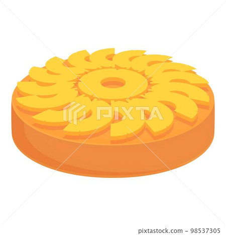 Pineapple upside-down cake icon cartoon vector. Restaurant cooking. Sugar tasty 98537305