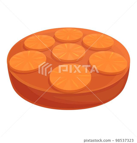 Cafe upside-down cake icon cartoon vector. Cooking view. Apple tarte 98537323